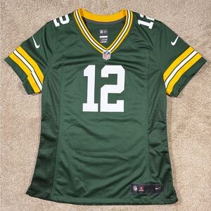 Green Bay Packers Aaron Rodgers #12 Jersey Women’s Large Nike On Field Green